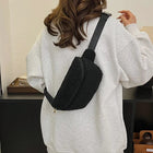 Riñonera Deportiva Unisex de Peluche - Bolsa de Cintura Elegante y Cómoda