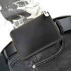 Riñonera Deportiva de Cuero Negro para Hombre - Pequeña y Elegante