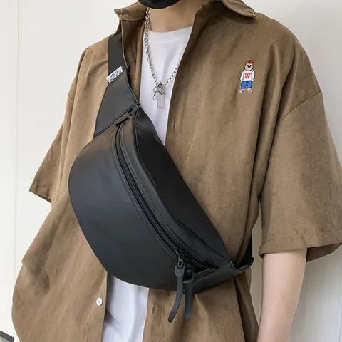 Riñonera Deportiva Hombre - Bolsa Pecho Impermeable, Mochila Canguro Moda Hip-Hop