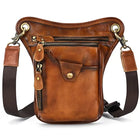 Riñonera Deportiva Vintage de Cuero para Motociclista - Bolsa de Cadera Multifuncional