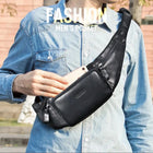Riñonera de Cuero para Hombre - Bolso de Piel de Vestir Mini Elegante