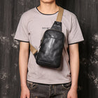 Riñonera Grande de Cuero Unisex - Bolso de Piel de Vestir Elegante