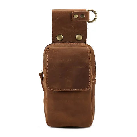 Riñonera Deportiva de Cuero para Hombre - Estilo Retro y Funcional