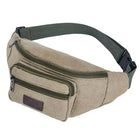 Riñonera Deportiva Hombre - Bolsa de Cintura de Lona Resistente con 3 Cremalleras