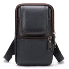 Riñonera de cuero vintage para hombre - Bolso pequeño cruzado de piel
