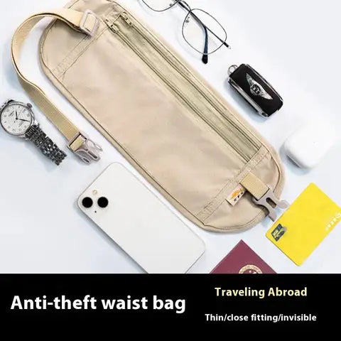Riñonera Deportiva Oculta para Viajes: Bolsa de Cintura Antirrobo
