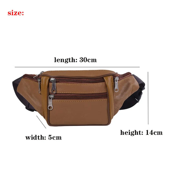Riñonera de Cuero para Hombre - Bolso de Piel de Vestir Premium