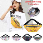 Riñonera Deportiva Colorida con Doble Cremallera - Bolsa de Cintura para Festivales y Uso Diario