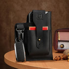 Riñonera de Cuero Genuino Vintage para Hombre - Bolsa de Cintura para Móvil y Llaves