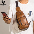 Riñonera de Cuero Genuino para Hombre - Bolso de Piel de Vestir Elegante