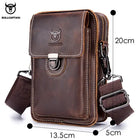 Riñonera Deportiva de Cuero Crazy Horse - Pequeña Bolsa Bandolera para Teléfono