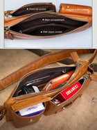 Riñonera Deportiva de Cuero Genuino para Hombre - Bolso Bandolera y Bañanera