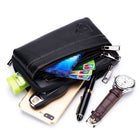 Riñonera de Cuero Genuino para Hombre - Bolso Multifuncional con Gancho para Cinturón