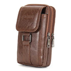 Riñonera Deportiva Impermeable de Piel Sintética - Bolsa Multibolsillos para Hombre