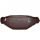 Riñonera de cuero multifuncional para hombre - Bolsa de cintura deportiva para viajes, running y trabajo