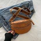 Riñonera Deportiva Mujer con Bordado y Cadena - Bolsa de Cintura Elegante