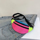 Riñonera Deportiva de Lona - Color Block, Forma Banana, Gran Capacidad