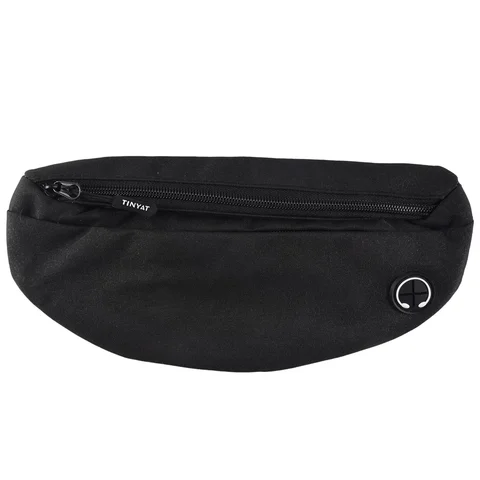 Riñonera Deportiva Hombre Negra - Bolso de Cintura 4 Bolsillos, Impermeable y Antirrobo