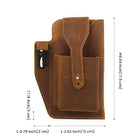Riñonera Deportiva de Cuero Genuino - Bolso Vintage Multibolsillos para Hombre