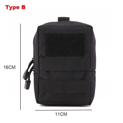Тактическая поясная сумка CLUSGO EDC Molle черная/коричневая
