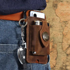 Riñonera Deportiva Vintage de Cuero - Bolsa de Cintura Ligera con Cierre de Seguridad para Hombre