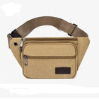 Riñonera Deportiva Hombre - Bolsa de Viaje de Lona con Múltiples Bolsillos
