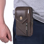 Riñonera Deportiva Impermeable de Cuero Vintage - Bolsa de Cintura Ligera para Hombre