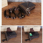 Riñonera Deportiva de Cuero Genuino para Hombre - Bolsa de Cintura para Móvil
