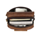 Riñonera Deportiva de Cuero Vintage para Hombre - Bolsa de Cintura Resistente para Exteriores