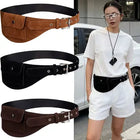 Riñonera Deportiva Mujer: Bolso Cintura Ancha Cuero Sintético Retro Coreano