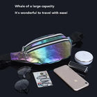 Riñonera Deportiva Impermeable Holográfica - Bolsa de Cintura para Senderismo, Ciclismo y Running