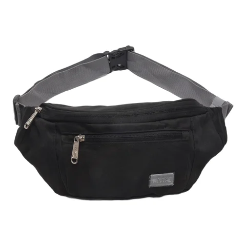 Riñonera Deportiva Unisex - Bolsa de Cintura para Viaje y Uso Diario, Negra