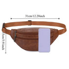 Riñonera Deportiva Vintage de Cuero Sintético para Hombre, Bolsa de Cintura Multibolsillos, Mochila Pecho para Senderismo