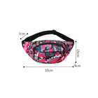 Riñonera Deportiva Impermeable con Estampado Floral - Bolsa de Cintura Grande para Exteriores