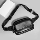 Riñonera de Cuero para Hombre - Bolso de Piel de Vestir Grande y Elegante