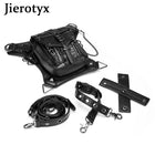 Riñonera Deportiva Retro Gótica con Tachuelas Steampunk - Bolso Bandolera de Cuero