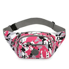 Riñonera Deportiva Impermeable con Estampado Floral, Múltiples Bolsillos y Gran Capacidad