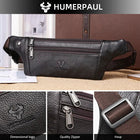 Riñonera Deportiva de Cuero Genuino - Bolsa Retro para Hombre