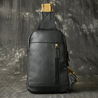 Riñonera Grande de Cuero Unisex - Bolso de Piel de Vestir Elegante