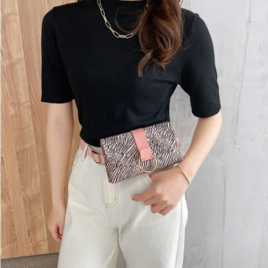 Riñonera de Cuero para Mujer 2 en 1 - Bolso Cinturón Elegante con Monedero Desmontable