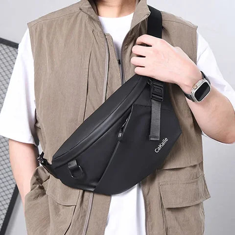Riñonera Deportiva Hombre Nylon Grande - Bolso Bandolera Urbano