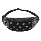 Riñonera Deportiva Unisex Negra con Estampado Paisley - Ajustable y Versátil