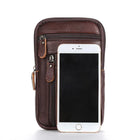 Riñonera de Cuero Genuino para Hombre - Bolso Bandolera Cruzado de Piel