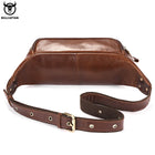 Riñonera de Cuero Genuino para Hombre - Bolso Retro Multifuncional con Cierre de Seguridad