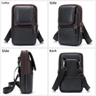 Riñonera de Cuero Vintage para Hombre - Bolso de Piel de Vestir Mini
