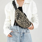 Riñonera Deportiva con Estampado Leopardo - Bolsa de Cintura y Pecho de Lona de Alta Calidad