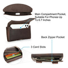 Riñonera Deportiva de Cuero Genuino para Hombre - Bolsa de Cintura Pequeña con Compartimento para Teléfono