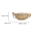 Riñonera Deportiva Brillante con Cadena para Mujer - Bolso de Cintura Dorado y Plateado