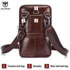 Riñonera de Cuero Genuino para Hombre - Bolsa de Cintura Pequeña