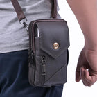 Riñonera Deportiva Hombre Impermeable Cuero Vintage - Bolso Bandolera Ligero para Viajes